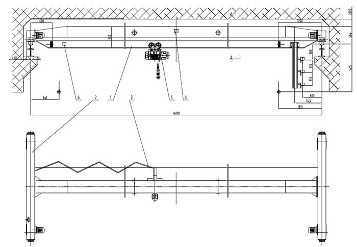 5ton single girder overhead crane drawings