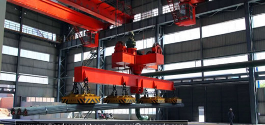 Electromagnetic bridge crane for steel rebar