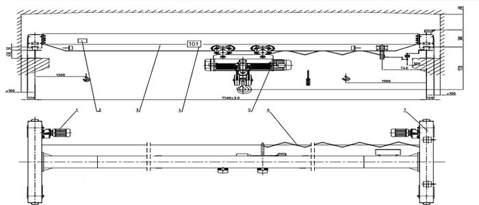 Overhead crane design drawing