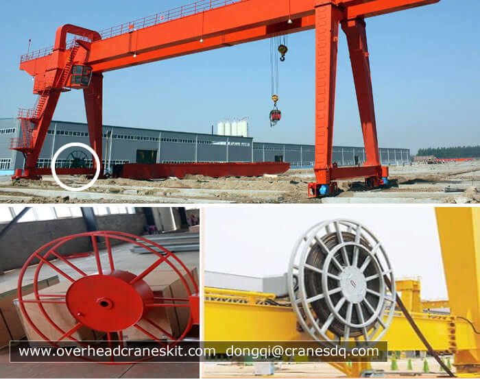 Crane cables and cable drum