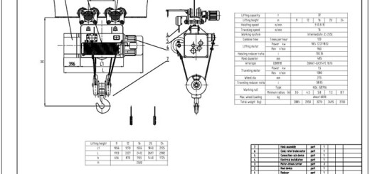 32 ton electric hoist drawing