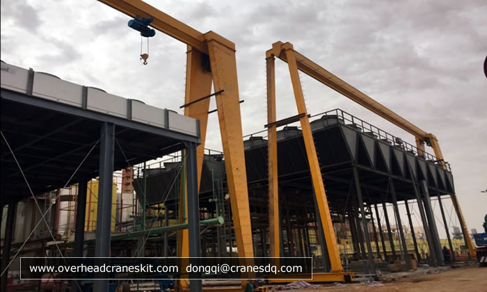 5 tons single girder gantry crane installed in Saudi Arabia
