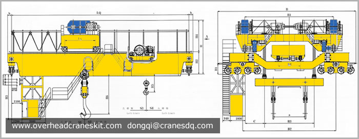 Four girder ladle crane sketch