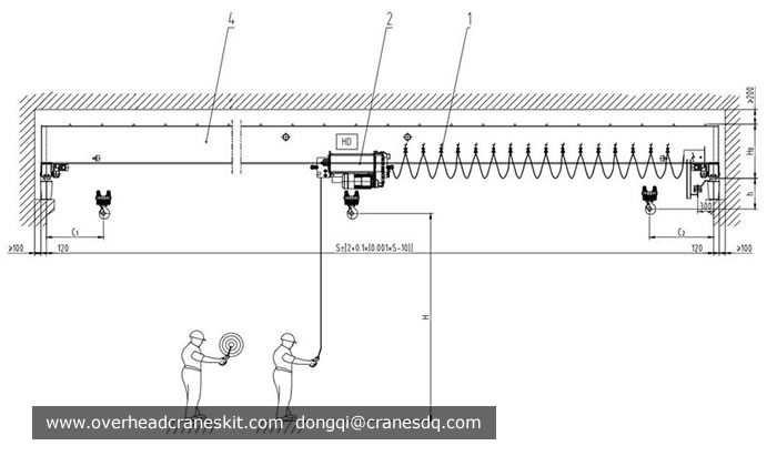 FEM standard HD type single girder overhead bridge crane design
