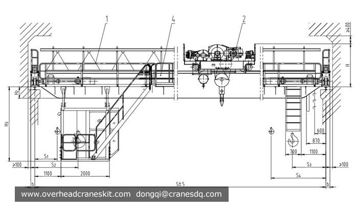 Double girder overhead crane design for stone factory